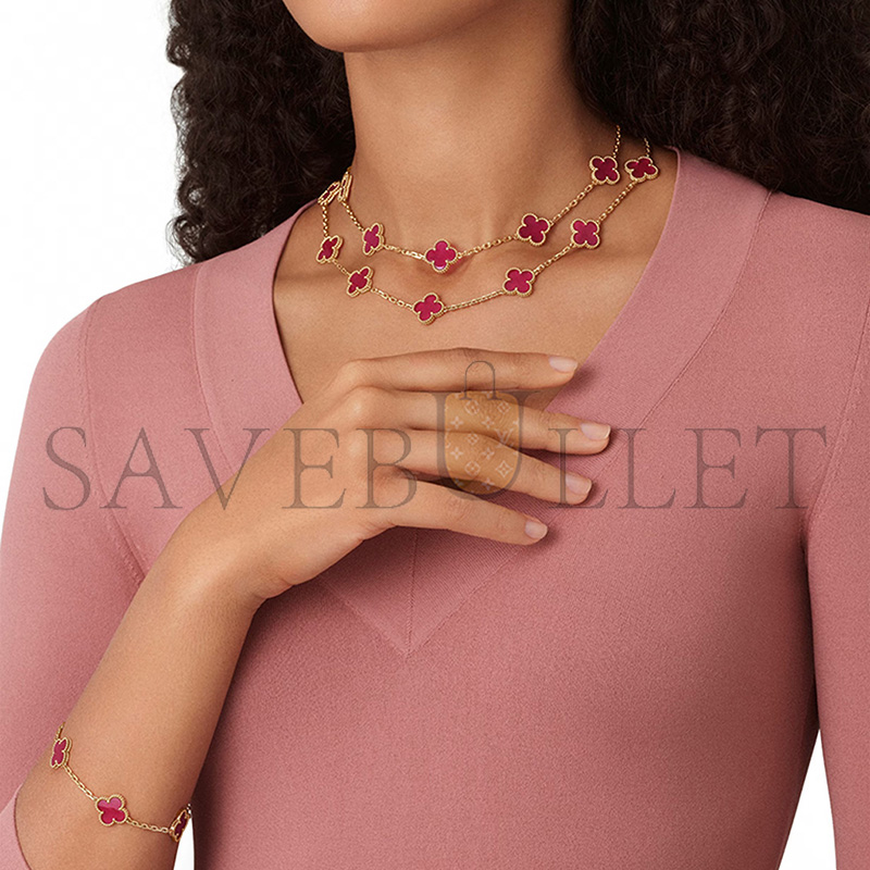 VAN CLEEF ARPELS VINTAGE ALHAMBRA LONG NECKLACE 20 MOTIFS VCARPQZG00